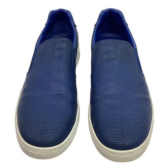 Prada Sport Mens 8 Perforated Blue Leather Slip-On Sneakers Made In Italy - Picture 2 of 11
